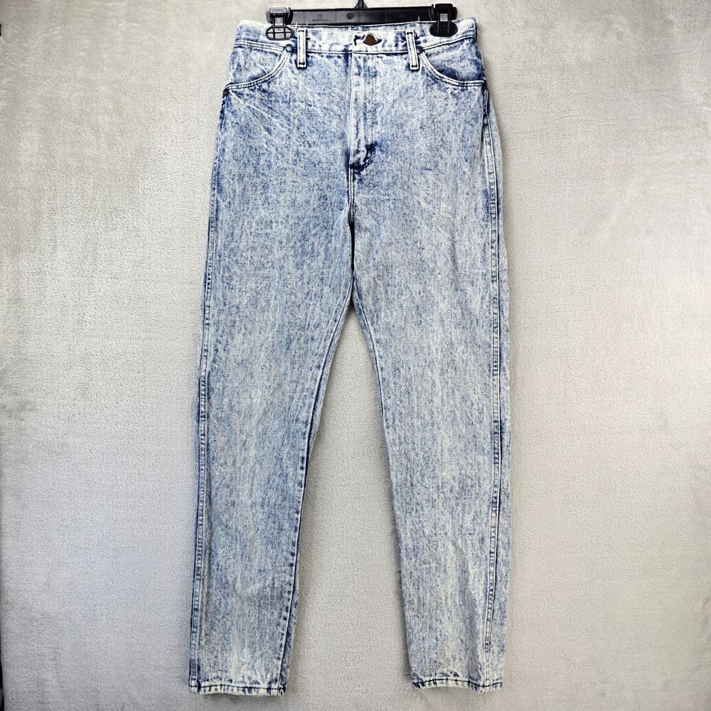 Vintage Wrangler 14MWZ Cowboy Cut Acid Wash Jeans 30x31 USA Made High Rise Denim